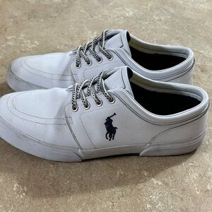 POLO Ralph Lauren Faxon Low White Leather Shoe 10.5D